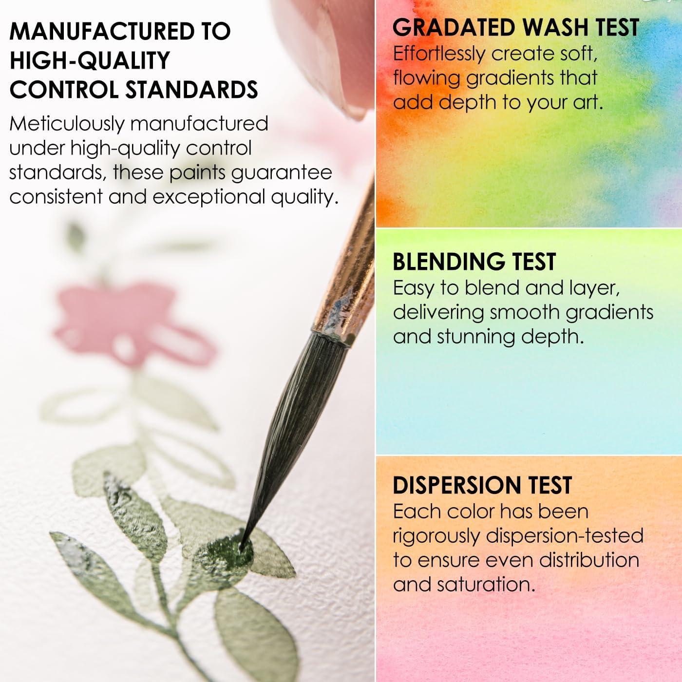 imageGrabie 50 Colors Watercolor Paint Set Detail Paint Brush Included Watercolor Paints Painting Sets Art Supplies for Painting Travel Watercolor Set Amateur Hobbyists100 ColorsPremium