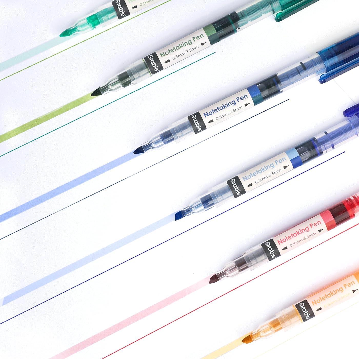 imageGrabie Dual Tip Notetaking Pens 35mm Chisel  05mm Needle Dual Tip Highlighter Markers for Journaling Colored Pens for Note Taking and Adult Coloring Books 2 value packSoft Serenity