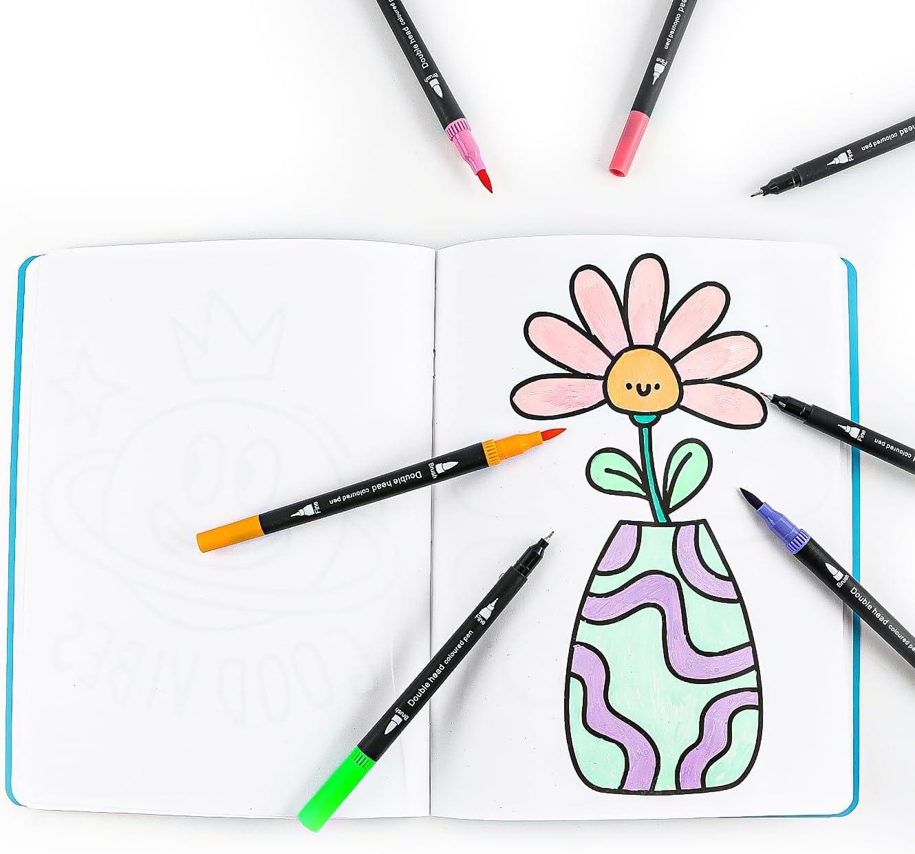 imageGrabie Watercolor Coloring Book 15 Sheets Art Pad A5 83 x 58 Cotton Watercolor Book for AdultsFloralEasy Coloring Book