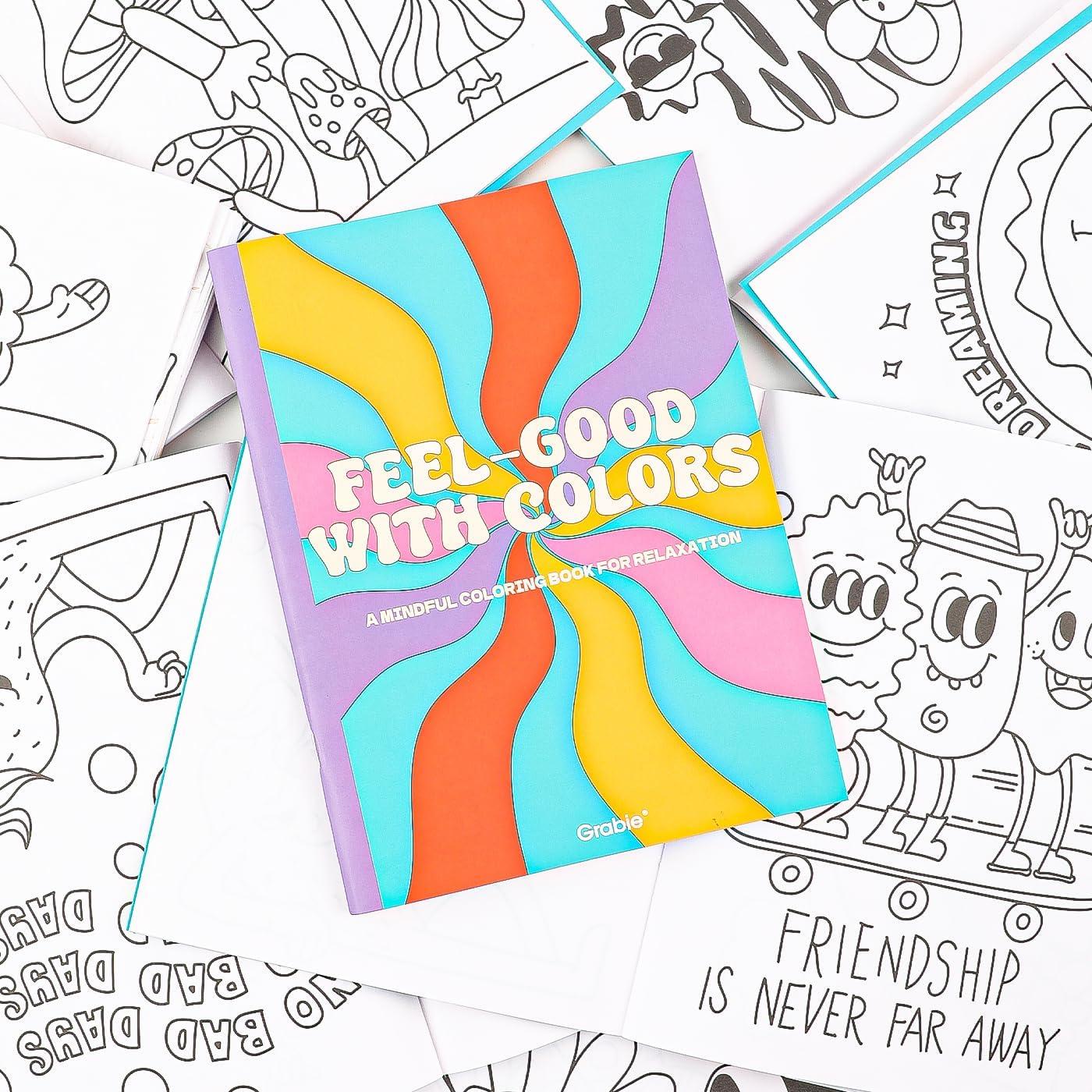 imageGrabie Watercolor Coloring Book 15 Sheets Art Pad A5 83 x 58 Cotton Watercolor Book for AdultsFloralEasy Coloring Book