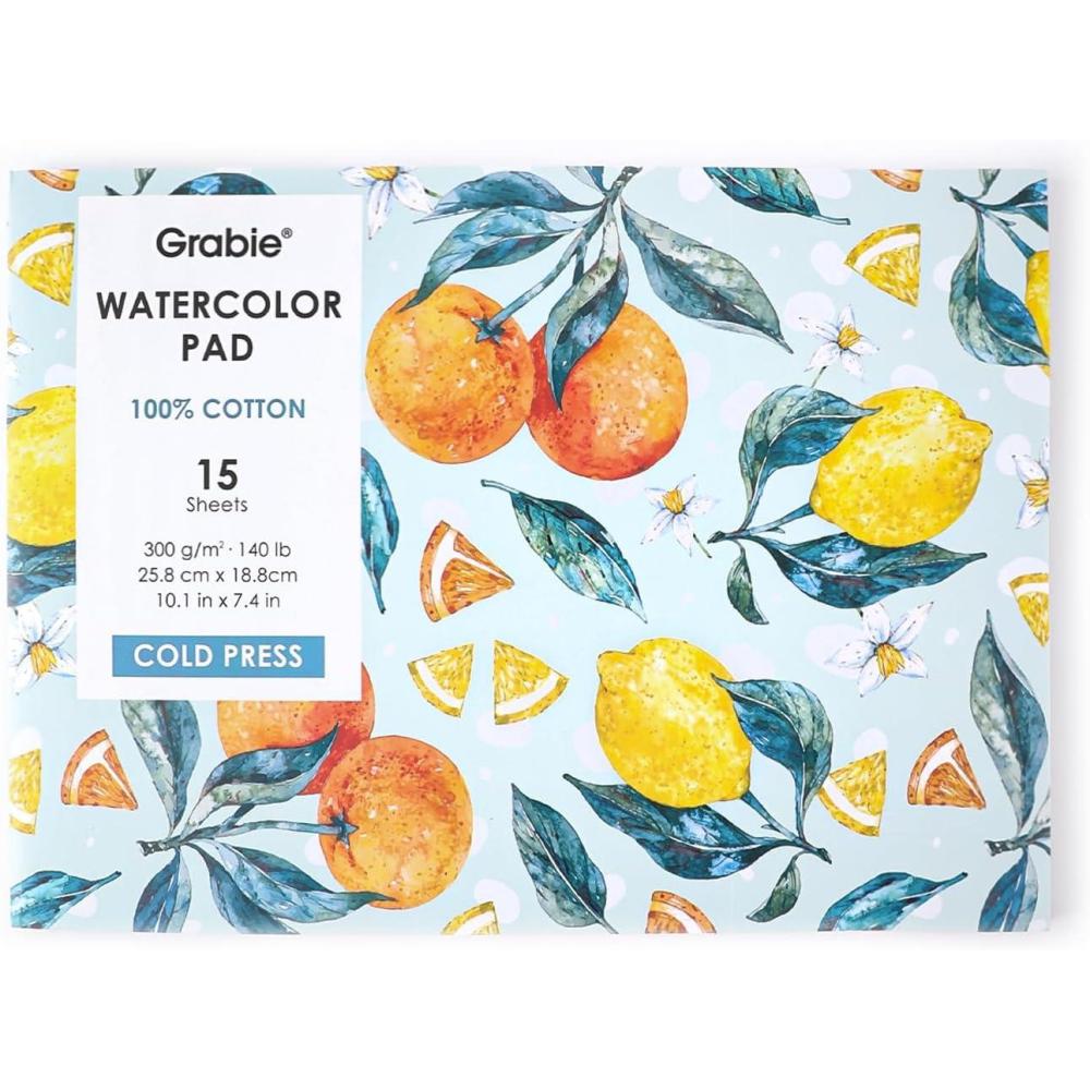 imageGrabie Watercolor Coloring Book 15 Sheets Art Pad A5 83 x 58 Cotton Watercolor Book for AdultsFloralB5