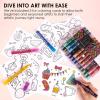 imageGrabie 16 Metallic Colors Dual Tip Glitter Markers Glitter Metallic Shimmer Marker Set of 8 Acrylic Paint Pens for Rock Painting Black Paper Wood Canvas Stone Glass Ceramic DIY Crafts MakingMulticolor