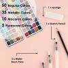 imageGrabie 50 Colors Watercolor Paint Set Detail Paint Brush Included Watercolor Paints Painting Sets Art Supplies for Painting Travel Watercolor Set Amateur Hobbyists100 Colors