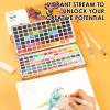 imageGrabie 50 Colors Watercolor Paint Set Detail Paint Brush Included Watercolor Paints Painting Sets Art Supplies for Painting Travel Watercolor Set Amateur Hobbyists168 Colors