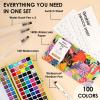 imageGrabie 50 Colors Watercolor Paint Set Detail Paint Brush Included Watercolor Paints Painting Sets Art Supplies for Painting Travel Watercolor Set Amateur Hobbyists100 ColorsPremium