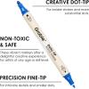 imageGrabie 72 Colors Acrylic Paint Markers Soft Brush Tip Acrylic Markers Set Paint Pens for Wood Fabric Canvas Glass Stone Canvas Rock Painting and DIY Crafts Art Supplies36 Colors Dot Dual Tip Acrylic Paint Markers