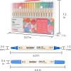imageGrabie 72 Colors Acrylic Paint Markers Soft Brush Tip Acrylic Markers Set Paint Pens for Wood Fabric Canvas Glass Stone Canvas Rock Painting and DIY Crafts Art Supplies36 Colors Dot Dual Tip Acrylic Paint Markers