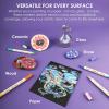imageGrabie 72 Colors Acrylic Paint Markers Soft Brush Tip Acrylic Markers Set Paint Pens for Wood Fabric Canvas Glass Stone Canvas Rock Painting and DIY Crafts Art Supplies120 Colors Extra Fine Tip Acrylic Markers
