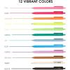imageGrabie Acrylic Gel Pens 06mm Fine Point Retractable Gel Pens for Journaling Note Taking Pack of 12
