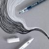 imageGrabie Black ampamp White Extra Fine Tip Acrylic Paint Marker Set 6 Pack 07mm Acrylic Paint Pens for Highlights and Fine Details on Drawings Rock Painting Glass Canvas Wood White Highlight MarkersBlack  White