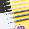 imageGrabie Black ampamp White Extra Fine Tip Acrylic Paint Marker Set 6 Pack 07mm Acrylic Paint Pens for Highlights and Fine Details on Drawings Rock Painting Glass Canvas Wood White Highlight MarkersBlack  White