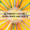 imageGrabie Black ampamp White Extra Fine Tip Acrylic Paint Marker Set 6 Pack 07mm Acrylic Paint Pens for Highlights and Fine Details on Drawings Rock Painting Glass Canvas Wood White Highlight Markers28 Colors Extra Fine Tip Acrylic Markers