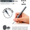 imageGrabie Black ampamp White Extra Fine Tip Acrylic Paint Marker Set 6 Pack 07mm Acrylic Paint Pens for Highlights and Fine Details on Drawings Rock Painting Glass Canvas Wood White Highlight MarkersBlack  White