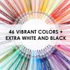 imageGrabie Black ampamp White Extra Fine Tip Acrylic Paint Marker Set 6 Pack 07mm Acrylic Paint Pens for Highlights and Fine Details on Drawings Rock Painting Glass Canvas Wood White Highlight Markers48 Colors Extra Fine Tip Acrylic Markers