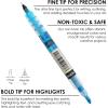 imageGrabie Dual Tip Notetaking Pens 35mm Chisel  05mm Needle Dual Tip Highlighter Markers for Journaling Colored Pens for Note Taking and Adult Coloring Books 2 value packVivid Splash