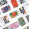 imageGrabie Pocket Watercolor Set60 Colors Travel Watercolor Paint Bulk Art Supplies for Painting Great Watercolor Set for Artists Amateur Hobbyists and Painting5 Sets Value Bundle