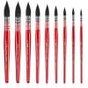 imageGrabie Professional Watercolor Paint Brushes 9 Pcs Synthetic Squirrel Hair Mop Paintbrushes Art Supplies for Painting Great Watercolor Brushes for Artists Amateur Hobbyists and Painting LoversRed