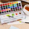 imageGrabie Watercolor Paint Set 50 Colors in Portable Box with Water Color Pallet Watercolor Papers and Brushes Ideal for Adults Artists and Hobbyists