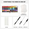 imageGrabie Watercolor Paint Set 50 Colors in Portable Box with Water Color Pallet Watercolor Papers and Brushes Ideal for Adults Artists and Hobbyists