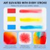 imageGrabie Watercolor Paint Set 56 Colors Handheld Watercolor Paint with Water Brush Pen Palette and Removable Sponge Portable Watercolor Set for Artist Beginner and Professional
