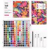 imageGrabie 50 Colors Watercolor Paint Set Detail Paint Brush Included Watercolor Paints Painting Sets Art Supplies for Painting Travel Watercolor Set Amateur Hobbyists168 Colors