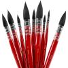imageGrabie Professional Watercolor Paint Brushes 9 Pcs Synthetic Squirrel Hair Mop Paintbrushes Art Supplies for Painting Great Watercolor Brushes for Artists Amateur Hobbyists and Painting LoversRed