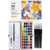 imageGrabie Watercolor Paint Set 50 Colors in Portable Box with Water Brush Pens Drawing Pencil 11 Miniature Paint Brushes and B5 Watercolor Papers Perfect Starter Kit for Painting