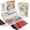 imageWatercolor Paint Set 50 Colors in Portable Box with Water Color Pallet Professional Watercolor Brushes and Watercolor Papers Ideal for Adults Artists and Hobbyists