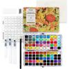 imageGrabie Watercolor Paint Set 100 Colors in Portable Box with Water Color Pallet Autumn Watercolor Papers and Brushes Ideal for Adults Artists and Hobbyists