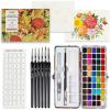 imageGrabie Watercolor Paint Set 50 Colors in Portable Box with Water Color Pallet Autumn Watercolor Papers and Brushes Ideal for Adults Artists and Hobbyists