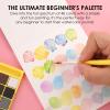 imageGrabie Mini Watercolor Set 48 Colors with Brush Paper Pad and Swatch Sheet Travel Watercolors Painting Kit for Beginners