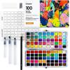 imageGrabie 100 Colors Watercolor Paint Set with 12 Monthly Paintable Bookmarks