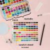 imageGrabie 100 Colors Watercolor Paint Set with 12 Monthly Paintable Bookmarks