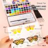 imageGrabie 50 Colors Watercolor Paint Set with 12 Monthly Paintable Bookmarks