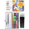 imageGrabie 50 Colors Watercolor Paint Set with 12 Monthly Paintable Bookmarks