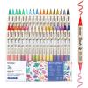 imageGrabie 24 Colors Paint Markers Acrylic Paint Pens with 12 DualColor Brush Tips Dual Tone Acrylic Markers for Rocks Acrylic Paint Markers for Art Supplies 24 Dual Tone Colors36 Colors Dual Tip Acrylic Paint Markers