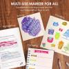 imageGrabie 24 Colors Magic Layering Markers12 Double Sided Color Changing Highlighter Pens4mm Chisel Tip ampamp 1mm Point Tip Dual Tip Magic Markers No Bleed Quick Drying2 Sets 6pcs Value Bundle