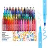 imageGrabie Dual Tip WaterBased Sketch Marker Set of 100 Fineliner ampamp Brush Drawing Pens Brush Marker Pens 100 Colored Markers for Adult Coloring Books No Bleeding Drawing Sketching100