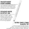 imageGrabie 6 White Extra Fine Tip Acrylic Paint Marker Set 6 Pack 07mm Acrylic Paint Pens for Highlights Highlight Markers 6 White Acrylic Markers6 White Acrylic Markers