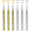 imageGrabie 6 White Extra Fine Tip Acrylic Paint Marker Set 6 Pack 07mm Acrylic Paint Pens for Highlights Highlight Markers 6 White Acrylic MarkersGoldSilver