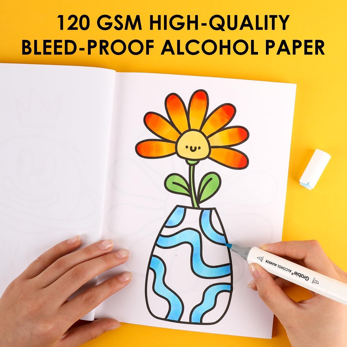 imageGrabie Watercolor Coloring Book 15 Sheets A5 83 x 58Watercolor Book for Adults Ignite Your Artistic Expression on 100 Cotton Paper OceanEasy Coloring Book