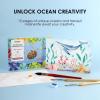 imageGrabie Watercolor Coloring Book 15 Sheets A5 83 x 58Watercolor Book for Adults Ignite Your Artistic Expression on 100 Cotton Paper OceanOcean